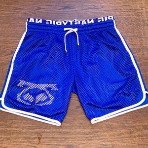 Nasty Pig Blue & White Mesh Shorts, Size S